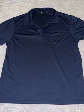 Men's Performance Polo Shirt with Chest Pocket - Navy